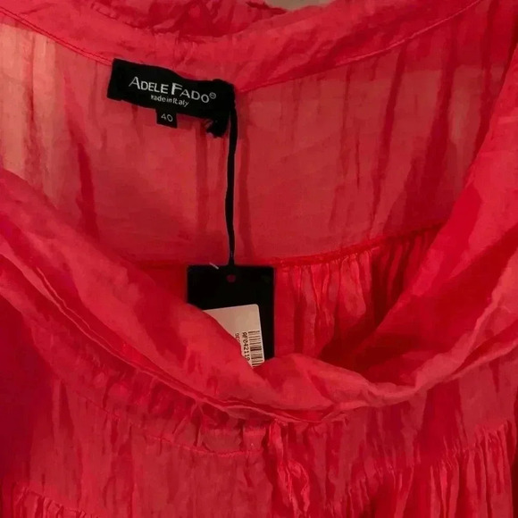 NWT Adele Fado Cotton Blouse Top Sz EU40 US L Eyelet Accents Cowl Neck ITALY - Picture 3 of 12